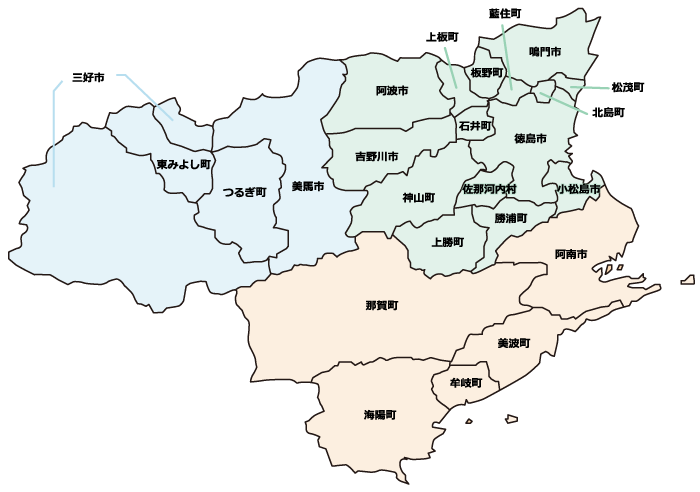 徳島県市町村地図