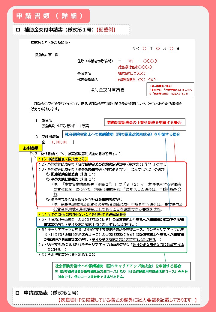 【申請書類1】賃上げ応援サポート事業補助金