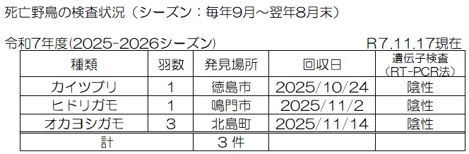 死亡野鳥リスト