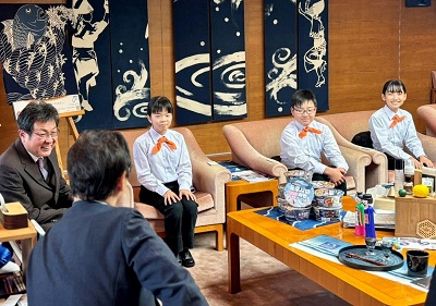 面会 徳島市佐古小学校金管バンド部(第13回全日本小学生金管バンド選手権出場報告)の画像03