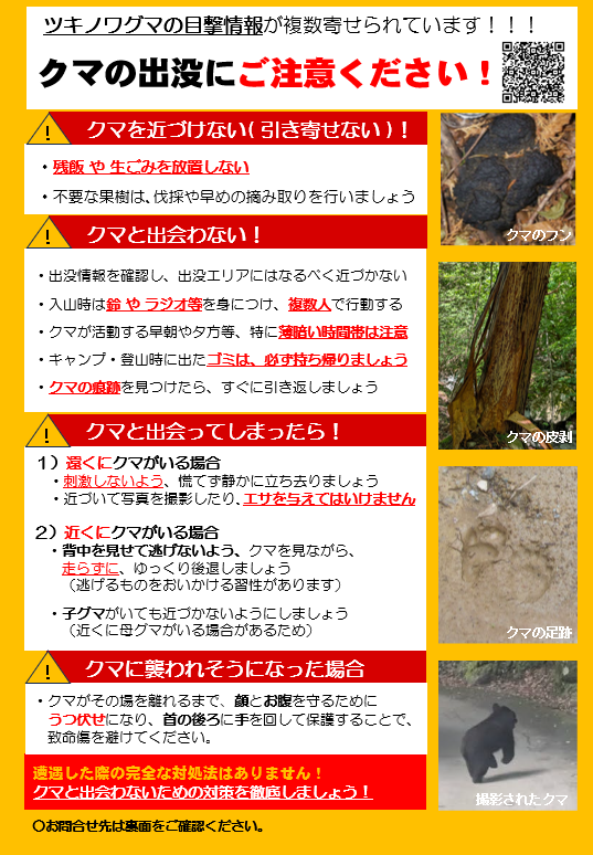 ツキノワグマチラシ（表）