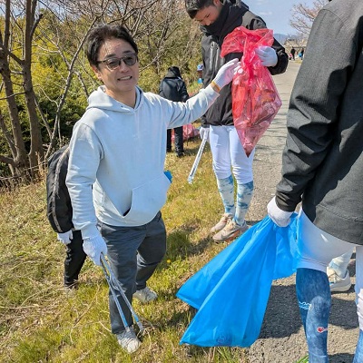 「とくしまマラソン2026コース」名田橋～鮎喰川堤防周辺にかけての清掃活動の画像01
