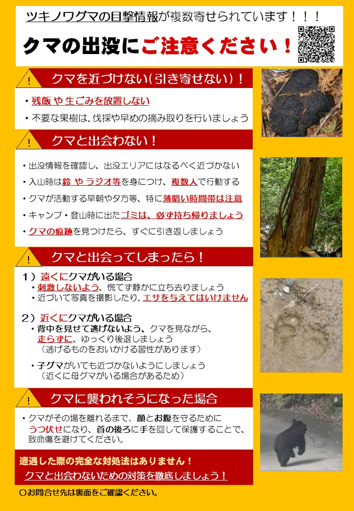 ツキノワグマチラシ（表）