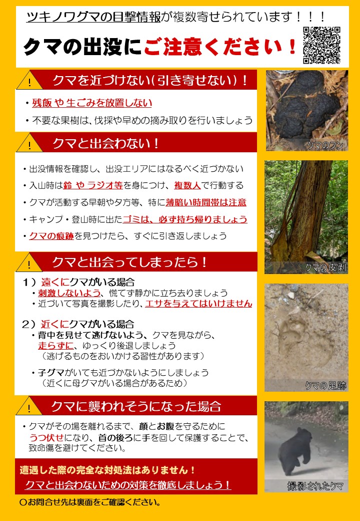 ツキノワグマチラシ（表）