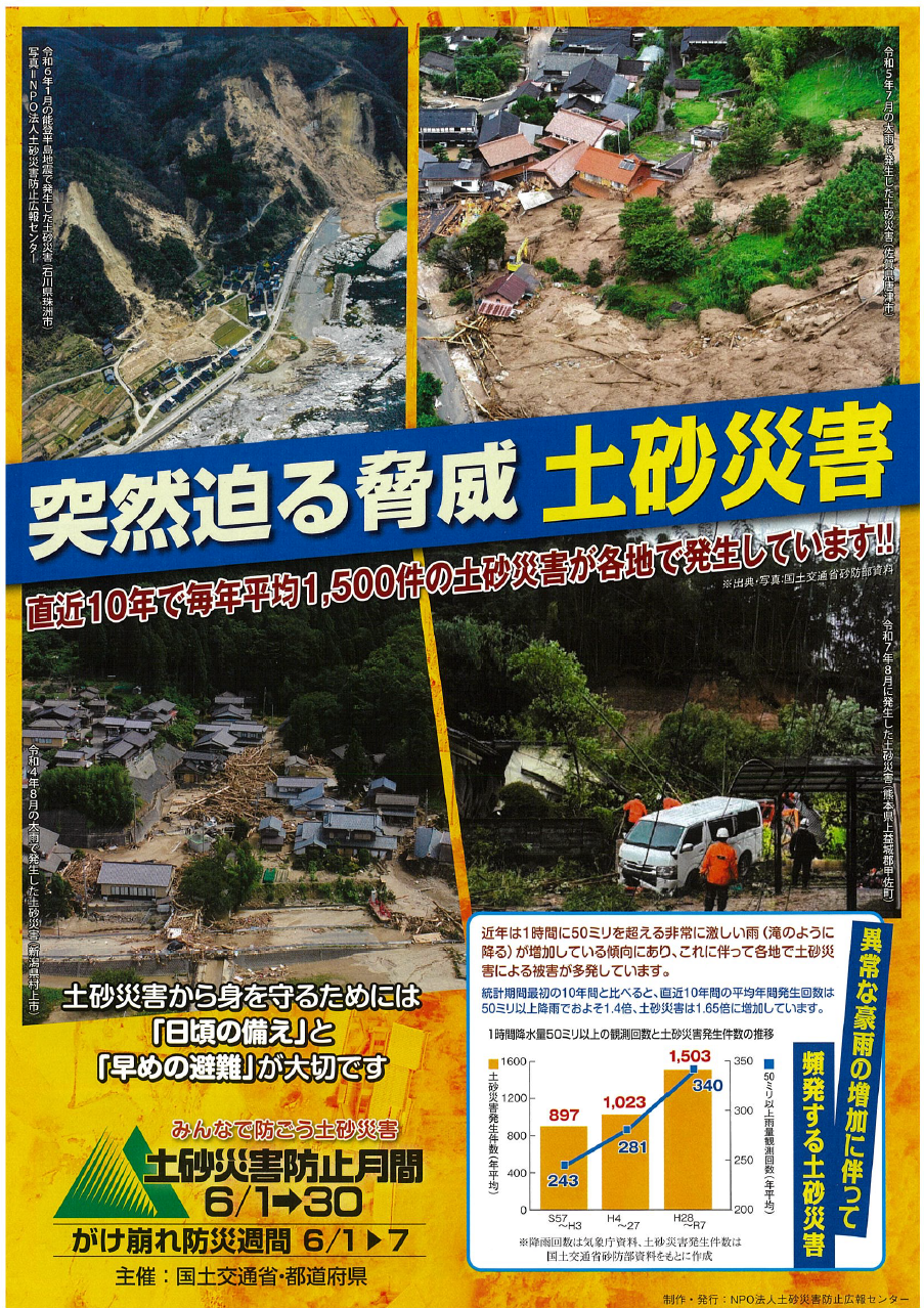 土砂災害防止月間チラシ（表）