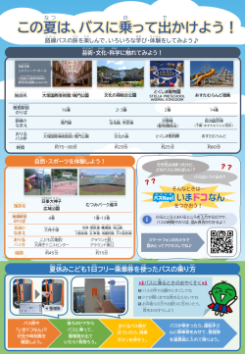 夏休みこども1日フリー乗車券ちらしの裏面