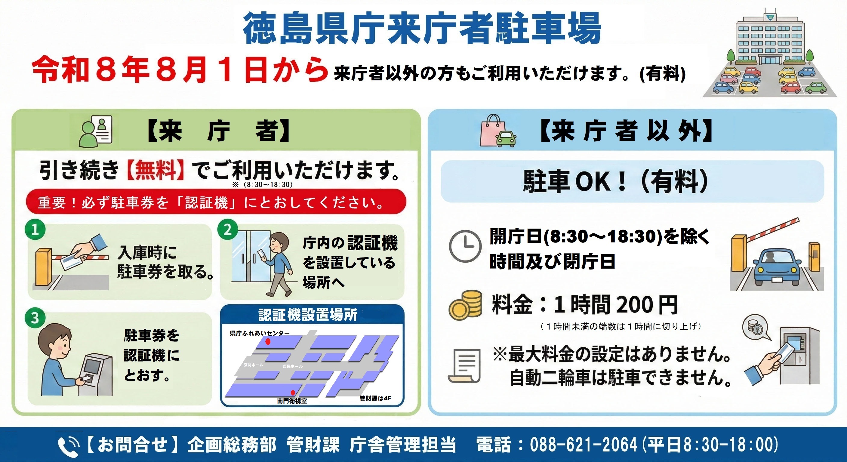 駐車場有料化の案内チラシ