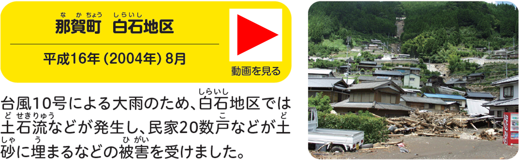 平成16年（2004年）8月台風10号による土砂災害・那賀町白石地区(外部サイト,別ウィンドウで開く)