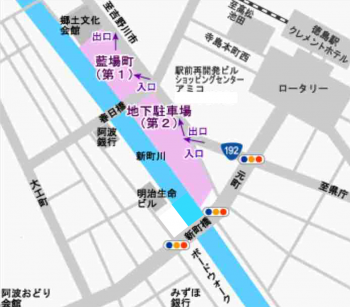 藍場町地下駐車場の地図