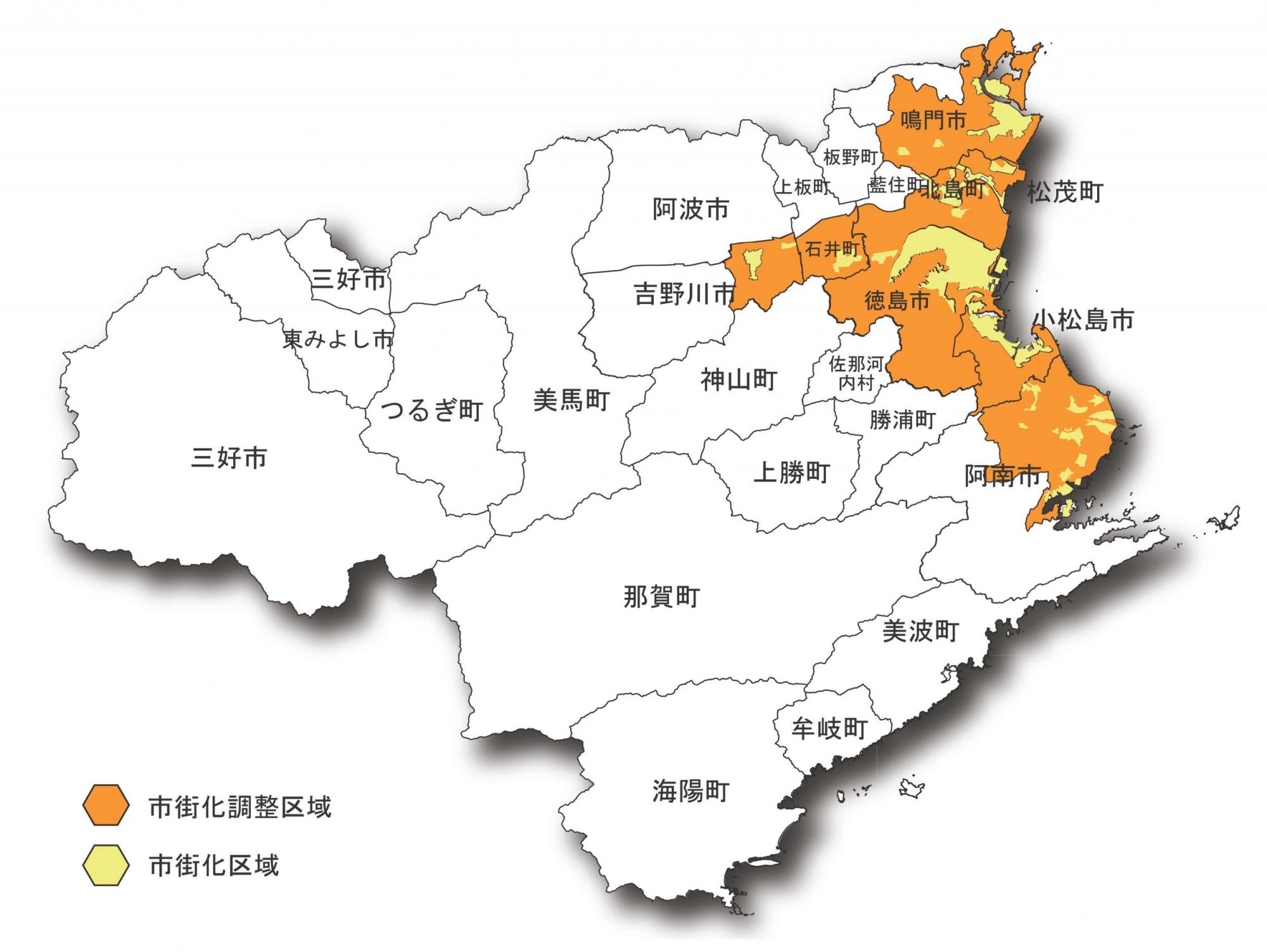 東部都市計画区域図