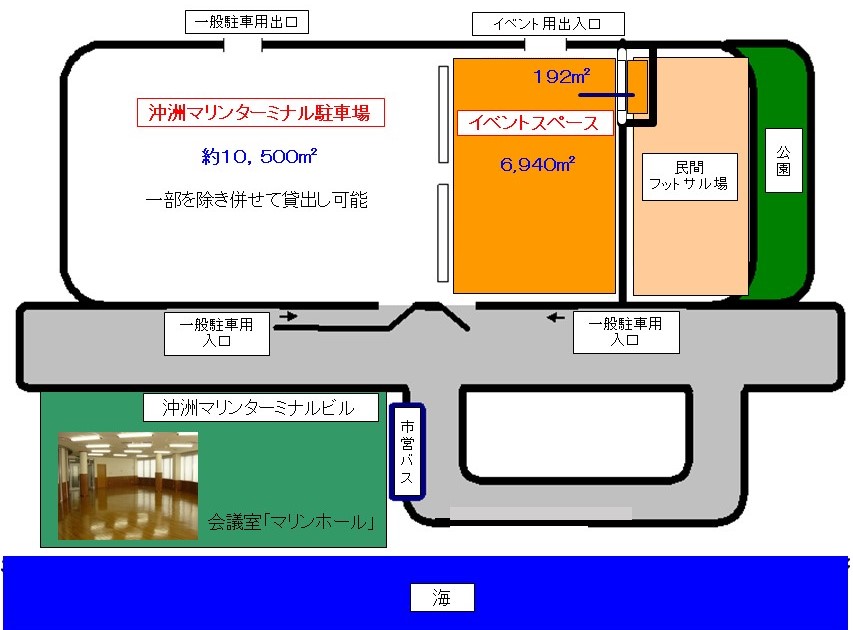 沖洲マリンターミナル近辺の図面です。