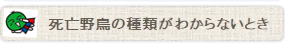 野鳥の種類がわからないとき