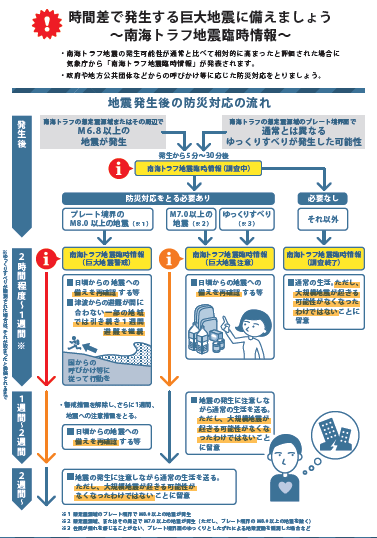 内閣府リーフレット「南海トラフ地震ーその時の備えー」より抜粋