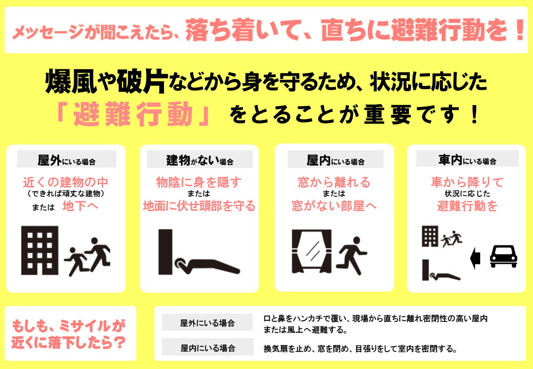 メッセージが聞こえたら、落ち着いて、直ちに避難行動を!