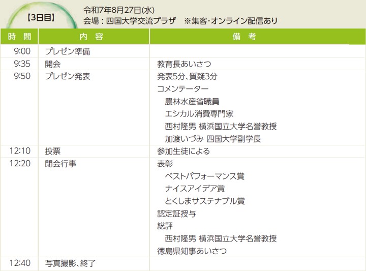 3日目の日程