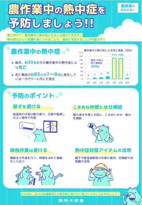 リーフレット（農作業中の熱中症を予防しましょう）