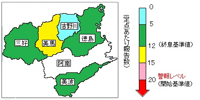 感染性胃腸炎警報マップ19w
