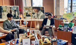 面会 岡本茂雄 (株)ノバケア代表取締役CEO、村田諒太 同主席研究員 他の画像01