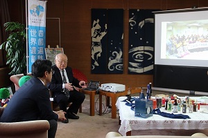 面会：ニューヨーク徳島県人会 西谷尚武 会長の写真