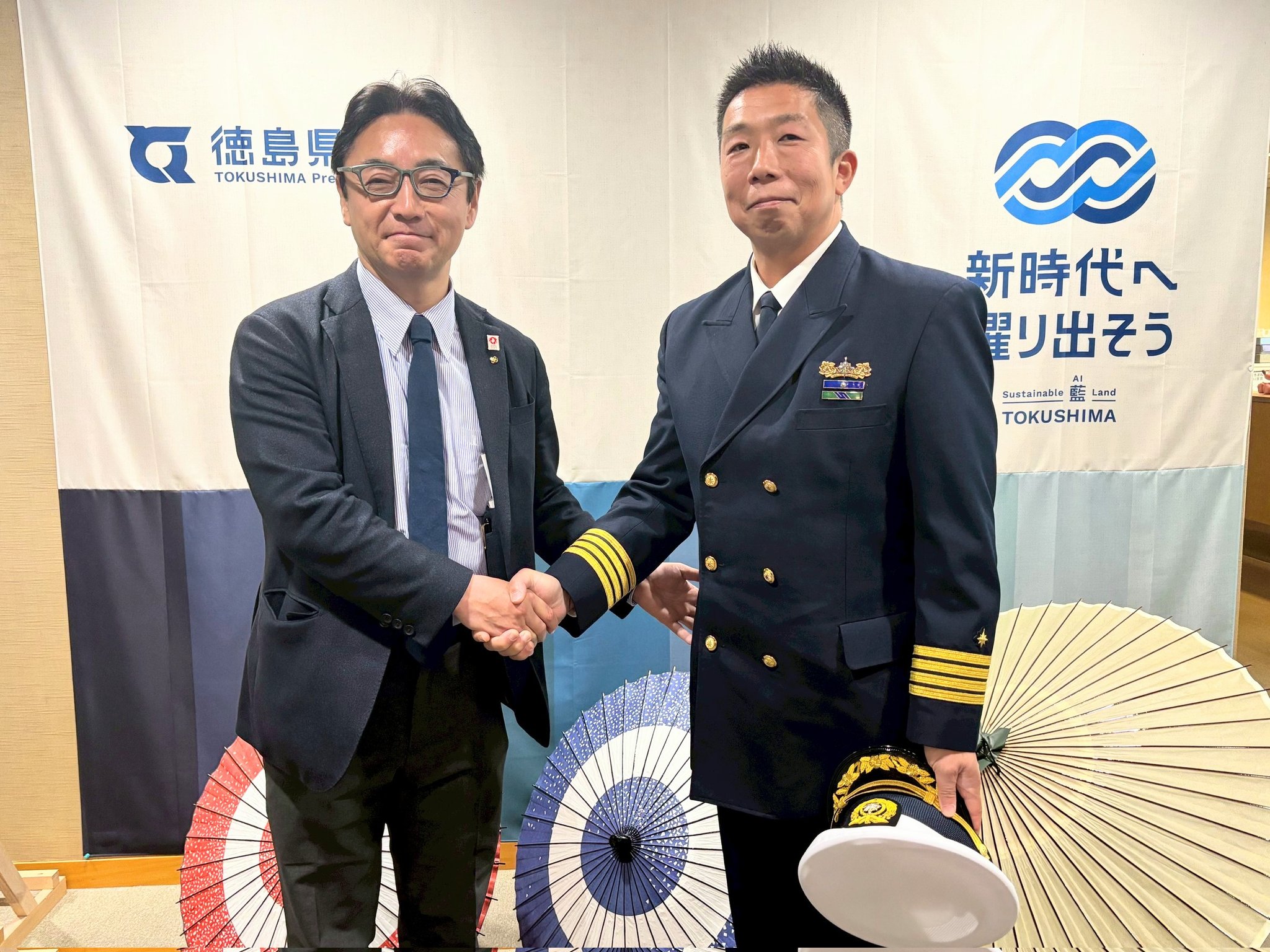 面会：野﨑威一郎 徳島海上保安部長 他の写真